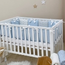 Set lenjerie patut bebe 7 piese Dots albastru (11)